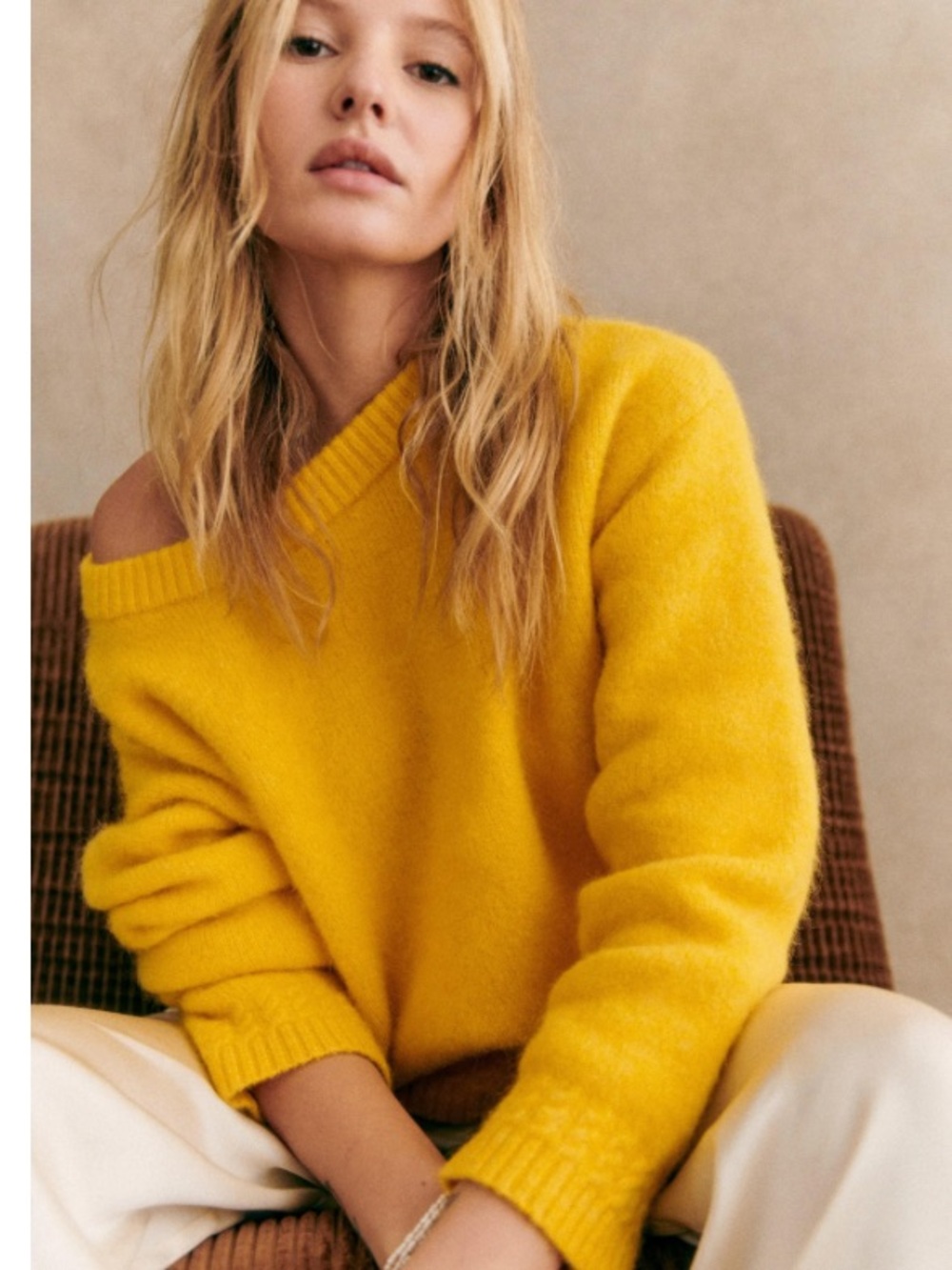 Sezane Amiel Jumper in Yellow Size XL